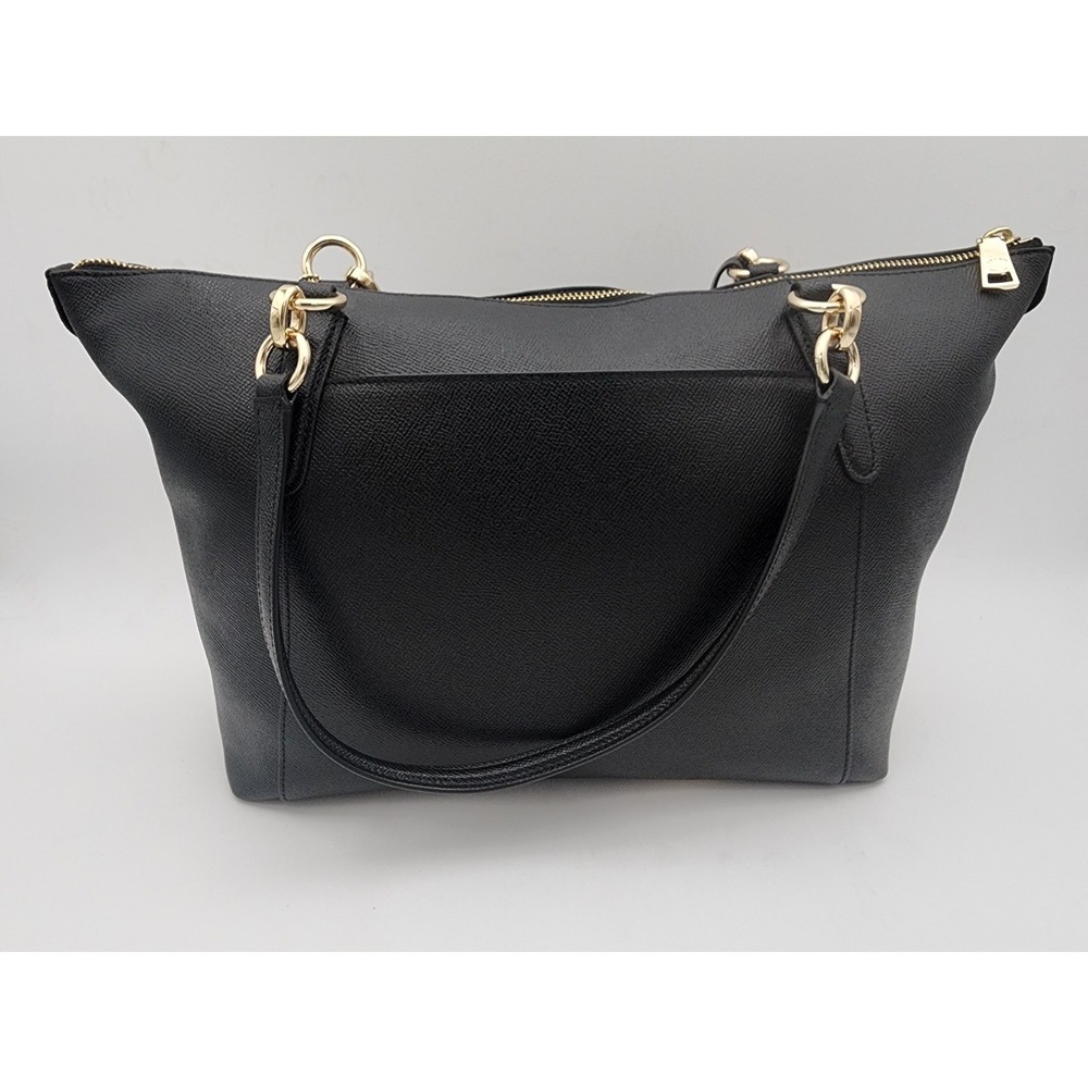 Coach Ava Tote Crossgrain Black Leather Shoulder Bag with Gold F57526 - Picture 12 of 15